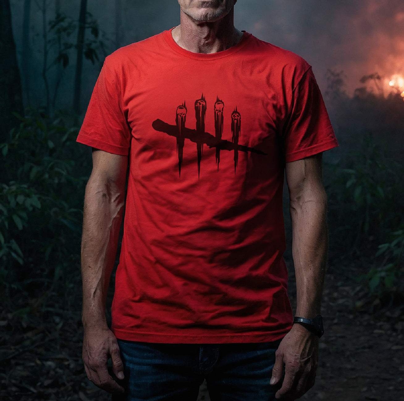 Slashes Unisex Crew Tee (Red)