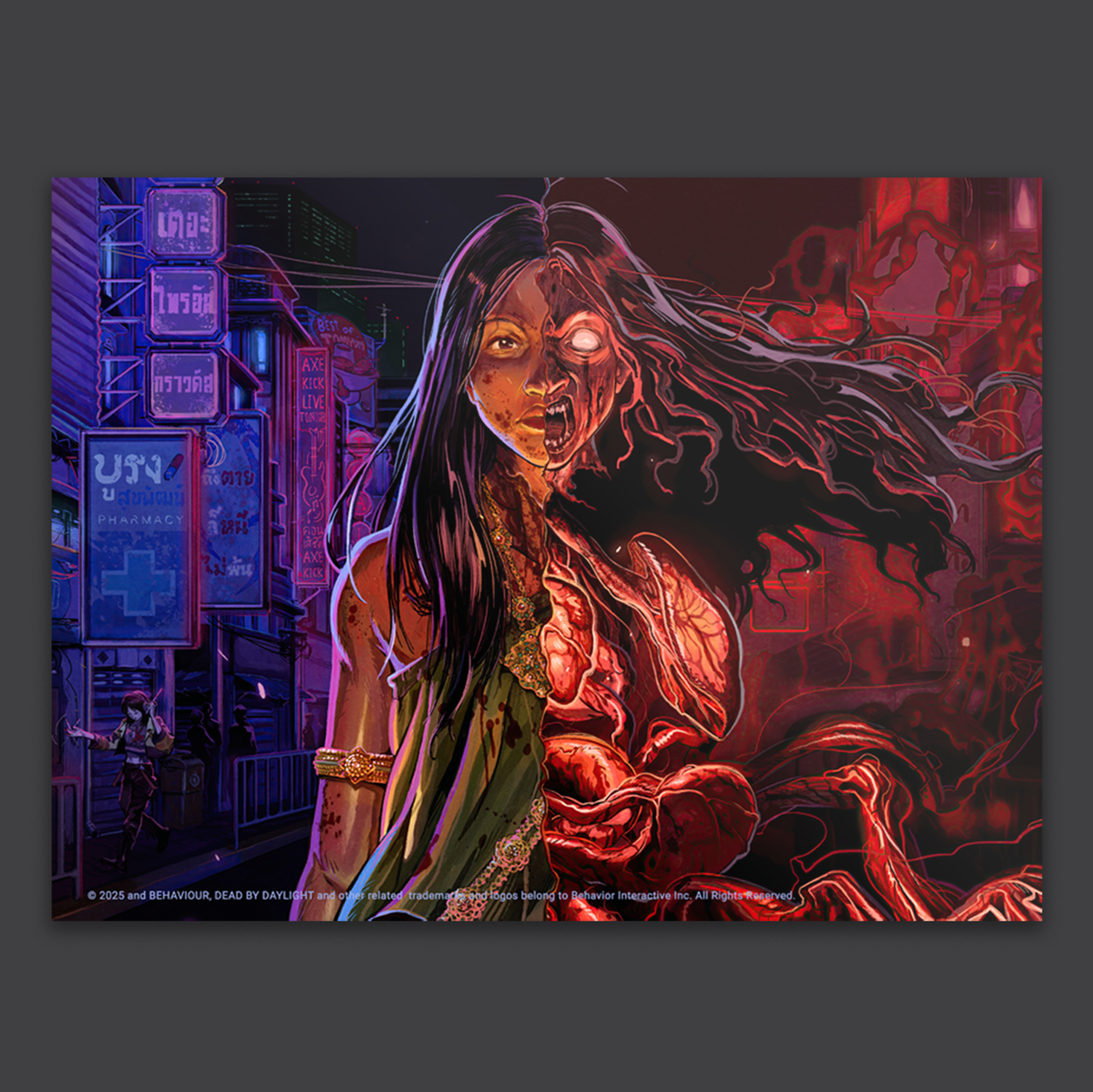 Half Human, half Krasue premium poster print